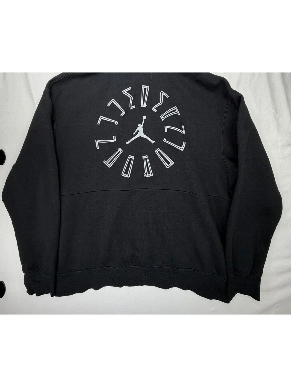 Jordan Air Men's Graphic Hoodie Fleece Pullover Sweatshirt Pockets Size XL Black